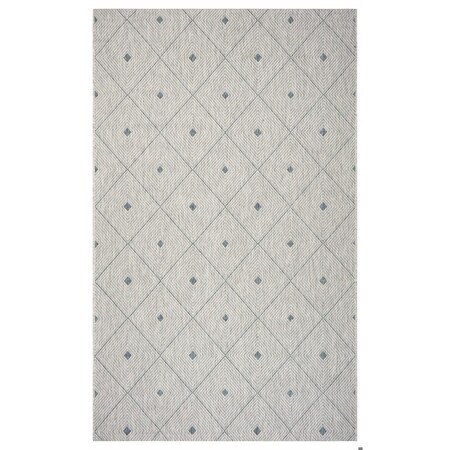 Homeroots 8 x 10 ft. Blue Diamonds Indoor & Outdoor Area Rug 396240